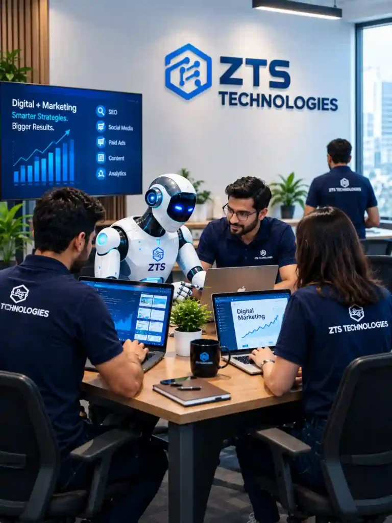AI-augmented digital marketing services by ZTS Technologies combining data, automation, and human strategy